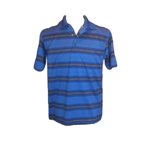BEN HOGAN Men’s Blue Striped Performance Golf Collection Shirt Size S